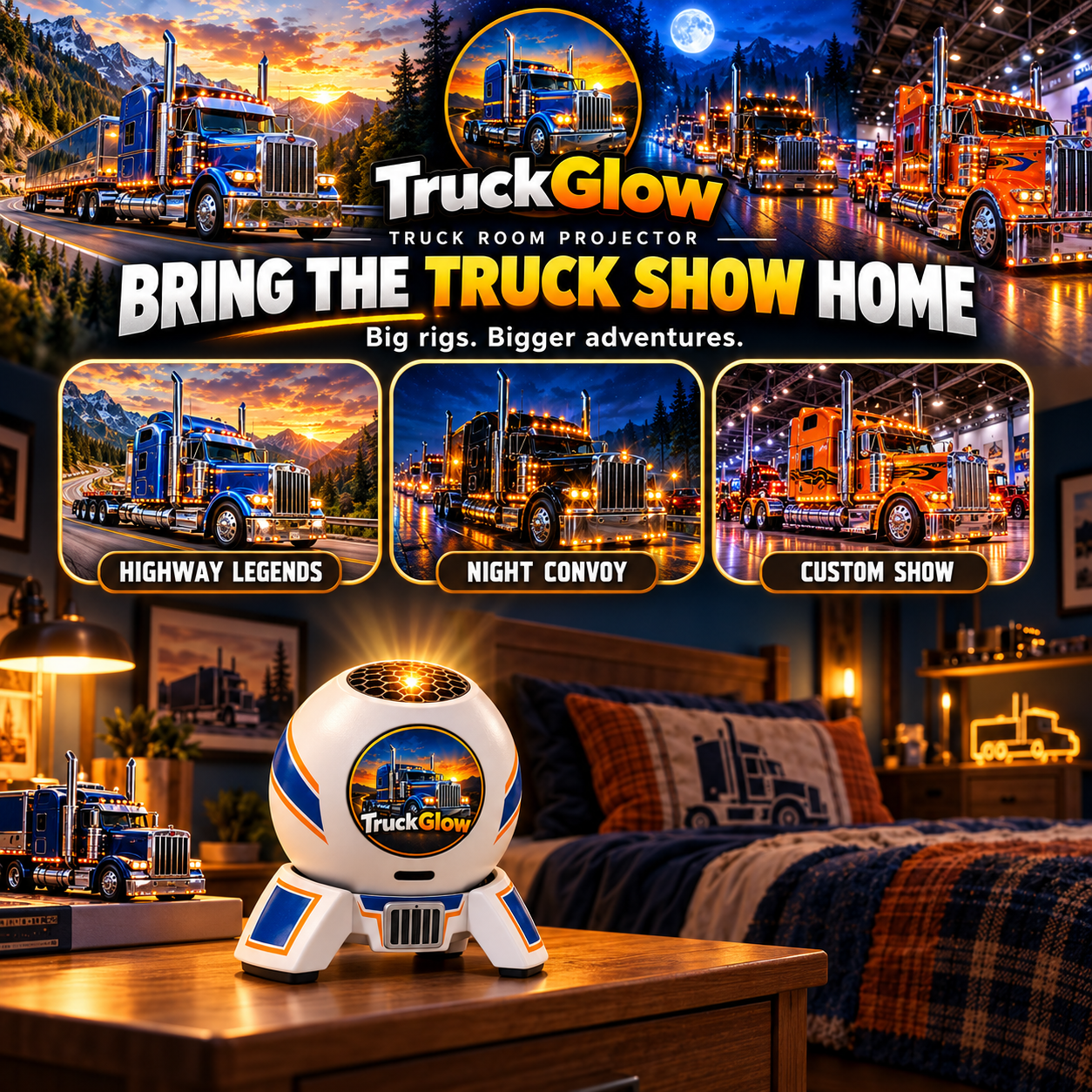 TruckGlow truck room projector